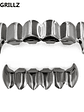 TOPGRILLZ Gold Silver Plated HIP HOP Teeth Grillz Top & Bottom Grills Set With silicone Real Shiny Vampire Tooth Sets - thumbnail 13