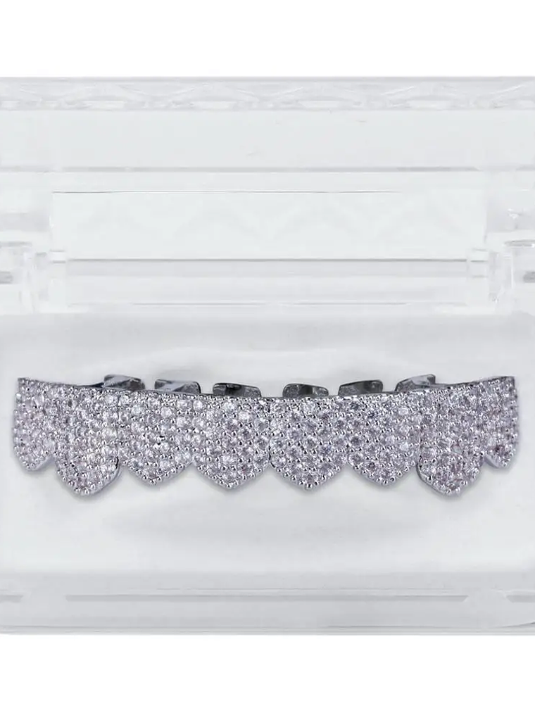 GRILLZ Fit Gold Silver Color Iced Out Hip Hop Teeth Grillz Micro Pave Cubic Zircon Top & Bottom Teeth Grills Set 12