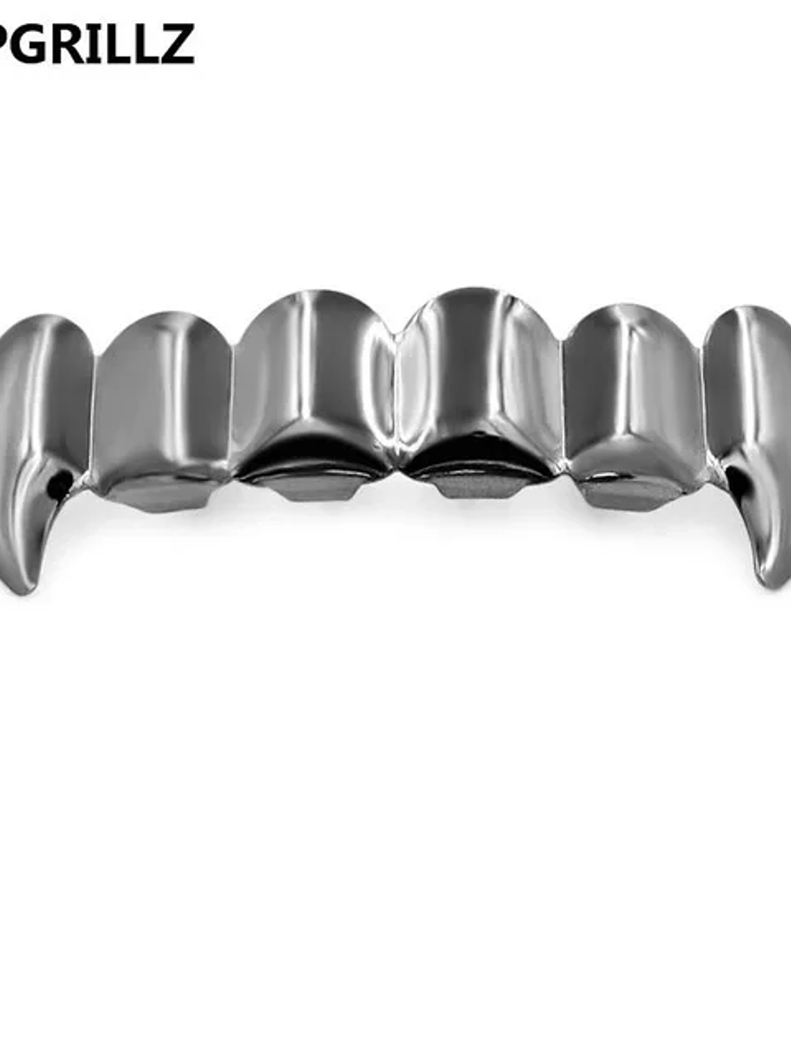 TOPGRILLZ Gold Silver Plated HIP HOP Teeth Grillz Top & Bottom Grills Set With silicone Real Shiny Vampire Tooth Sets 15