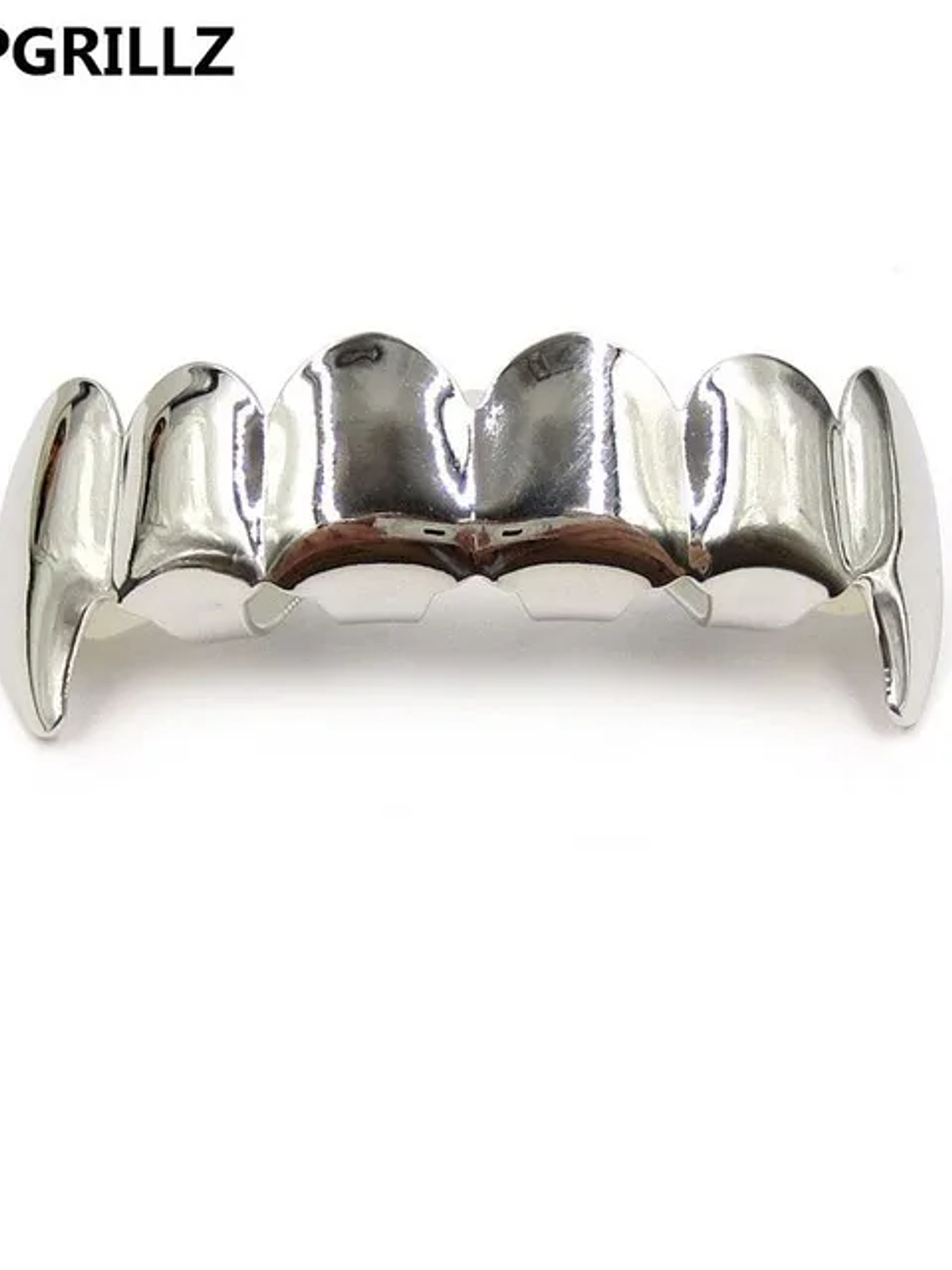 TOPGRILLZ Gold Silver Plated HIP HOP Teeth Grillz Top & Bottom Grills Set With silicone Real Shiny Vampire Tooth Sets 18