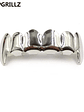 TOPGRILLZ Gold Silver Plated HIP HOP Teeth Grillz Top & Bottom Grills Set With silicone Real Shiny Vampire Tooth Sets - thumbnail 18