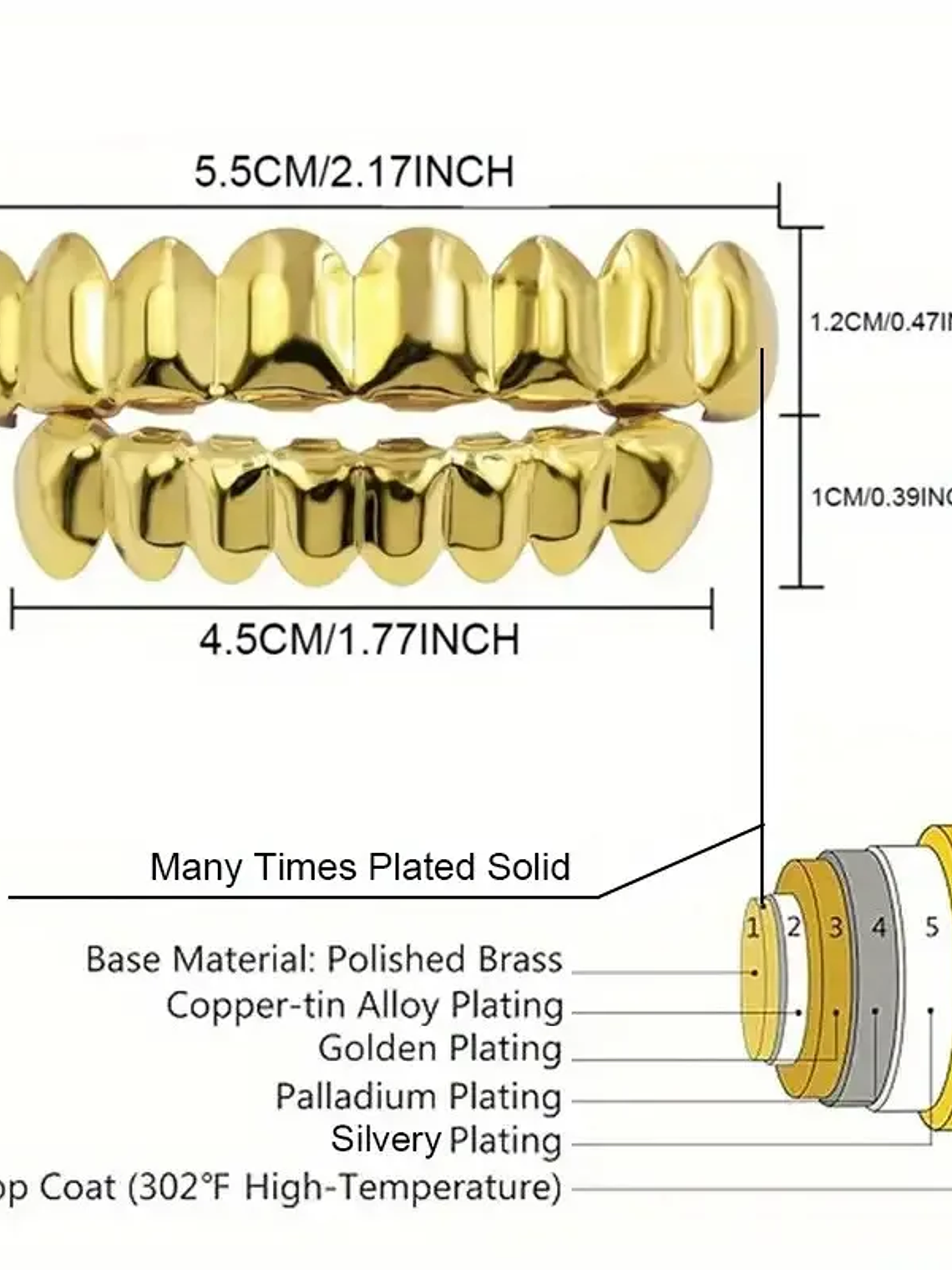 Gold Silver Plated HIP HOP Teeth Grillz Top & Bottom Grills Set With silicone Real Shiny Vampire Tooth Sets 3