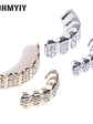 6 Teeth Grillz Hip Hop Joker Diamond Top Bottom Teeth Caps Grillz Party Jewelry - thumbnail 1