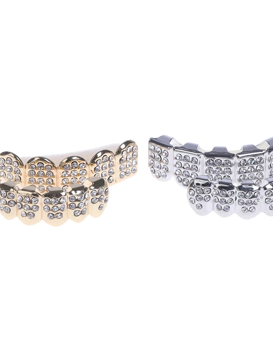 6 Teeth Grillz Hip Hop Joker Diamond Top Bottom Teeth Caps Grillz Party Jewelry 2