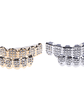 6 Teeth Grillz Hip Hop Joker Diamond Top Bottom Teeth Caps Grillz Party Jewelry - thumbnail 2
