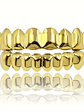 Gold Silver Plated HIP HOP Teeth Grillz Top & Bottom Grills Set With silicone Real Shiny Vampire Tooth Sets - thumbnail 4
