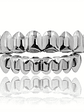 Gold Silver Plated HIP HOP Teeth Grillz Top & Bottom Grills Set With silicone Real Shiny Vampire Tooth Sets - thumbnail 5