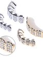 6 Teeth Grillz Hip Hop Joker Diamond Top Bottom Teeth Caps Grillz Party Jewelry - thumbnail 6