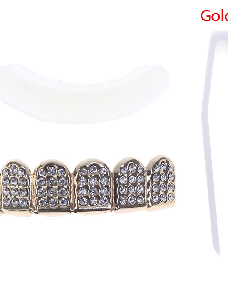 6 Teeth Grillz Hip Hop Joker Diamond Top Bottom Teeth Caps Grillz Party Jewelry 7