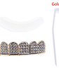 6 Teeth Grillz Hip Hop Joker Diamond Top Bottom Teeth Caps Grillz Party Jewelry - thumbnail 7
