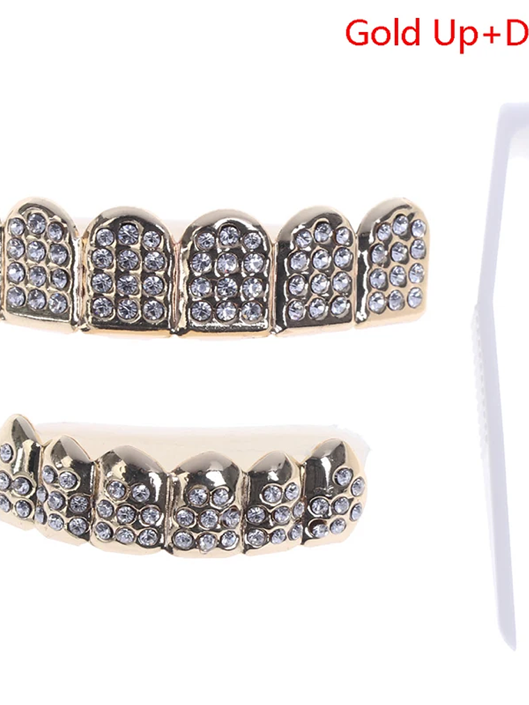 6 Teeth Grillz Hip Hop Joker Diamond Top Bottom Teeth Caps Grillz Party Jewelry 10
