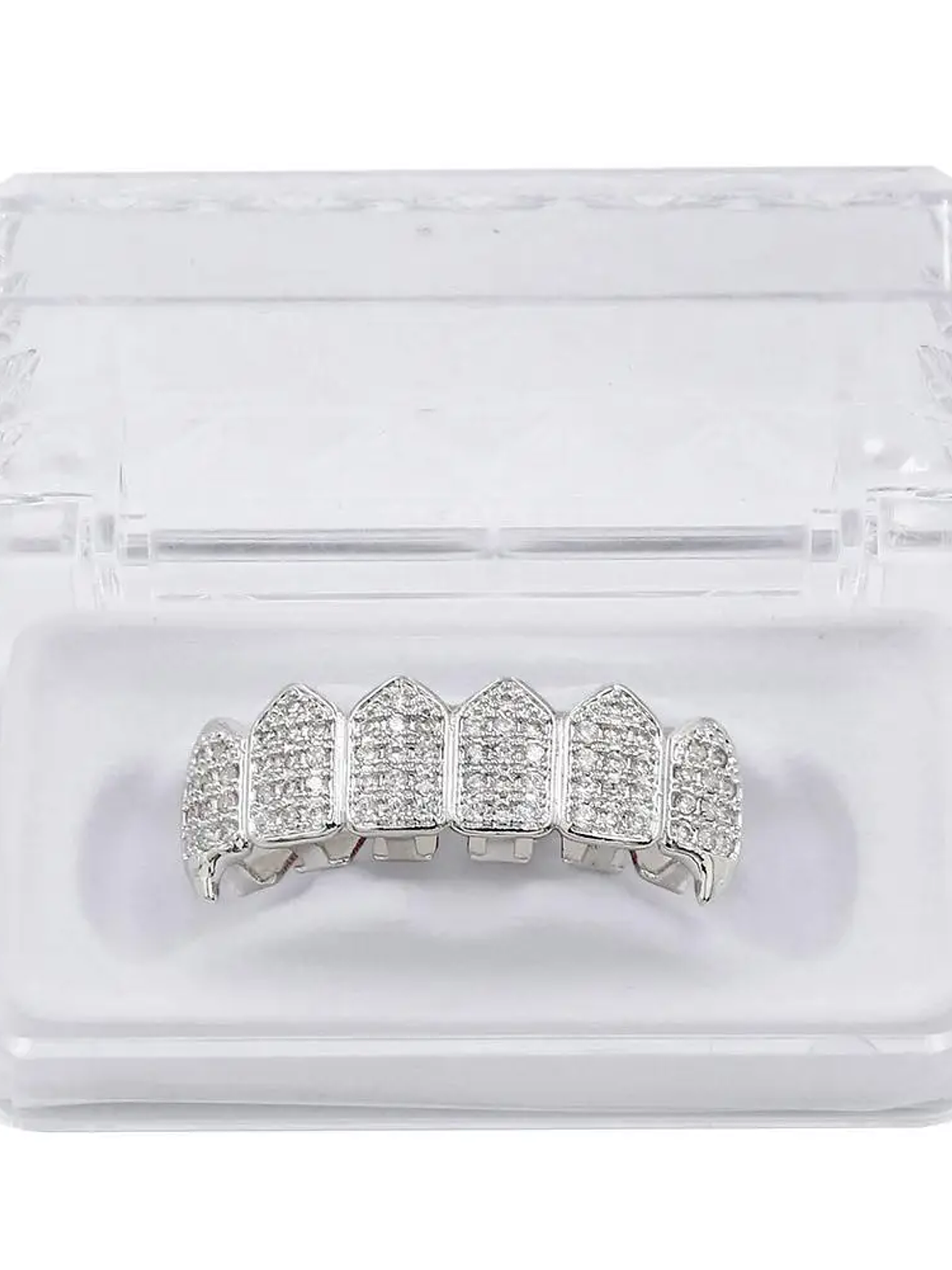 GRILLZ Hip Hop GRILLZ Iced Out AAA Zircon Fang Mouth Teeth Grillz Caps Top & Bottom Grill Set Men Women Vampire Grills 9