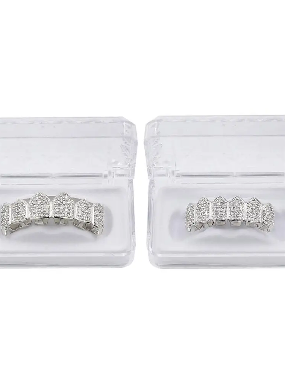 GRILLZ Hip Hop GRILLZ Iced Out AAA Zircon Fang Mouth Teeth Grillz Caps Top & Bottom Grill Set Men Women Vampire Grills 13