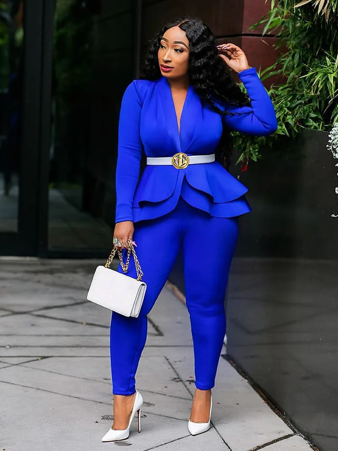 Women Winter Women's Set Tracksuit Full Sleeve Ruffles Blazers Pencil Pants Suit Two Piece Set Office Lady Outfits Uniform 5