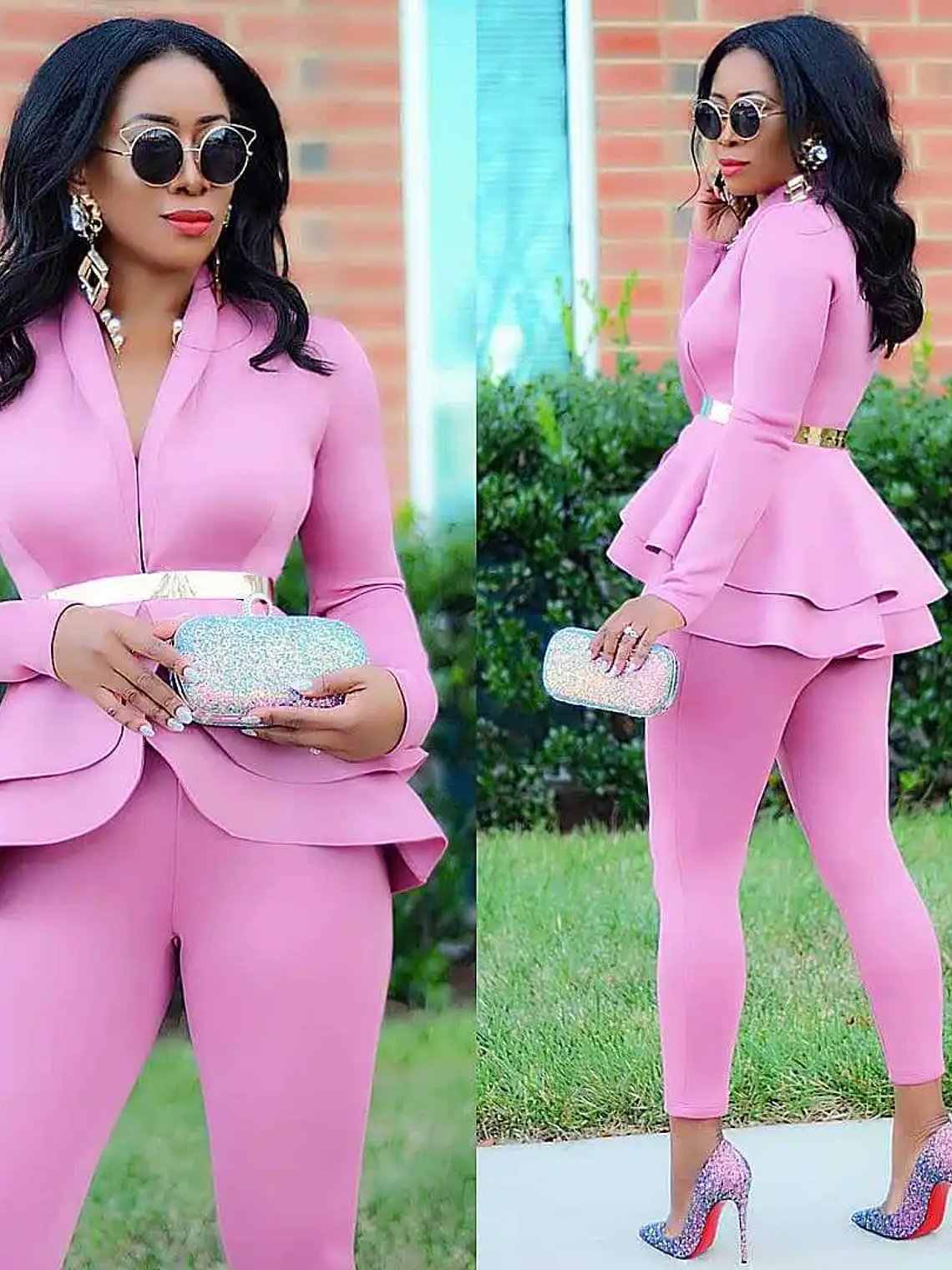 Women Winter Women's Set Tracksuit Full Sleeve Ruffles Blazers Pencil Pants Suit Two Piece Set Office Lady Outfits Uniform 6