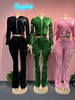2025 Fall Sets for  Women's Hoodie Set Zipper Pocket Crop Top Jacket Velvet Jogging Suit Velour Tracksuits Women Two Piece Set - thumbnail 3
