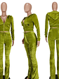 2025 Fall Sets for  Women's Hoodie Set Zipper Pocket Crop Top Jacket Velvet Jogging Suit Velour Tracksuits Women Two Piece Set - thumbnail 5