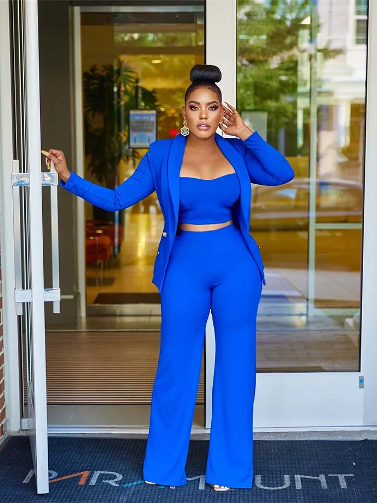 Elegant Office Lady 3 Piece Set Women Suit Blazer and Pant Suits Business Work Wear Formal Matching Sets Outfits Uniform 2023 4