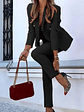 Women s Business Pant Suit Dressy Jackets High Waisted Pants Set Two Piece Formal Outfit for Work Office - thumbnail 3