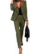 Women s Business Pant Suit Dressy Jackets High Waisted Pants Set Two Piece Formal Outfit for Work Office - thumbnail 4