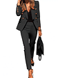 Women s Business Pant Suit Dressy Jackets High Waisted Pants Set Two Piece Formal Outfit for Work Office - thumbnail 9