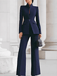 Women Suit 2 Pieces White Single Button Solid Slim For Wedding Business Work Office Daily Commute Casual Set Blazer And Pants - thumbnail 1