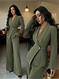 2025 women's suit temperament fashion long-sleeved blazer straight pants up and down two-piece set office wear women - thumbnail 2