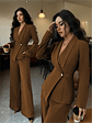 2025 women's suit temperament fashion long-sleeved blazer straight pants up and down two-piece set office wear women - thumbnail 6