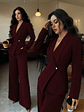 2025 women's suit temperament fashion long-sleeved blazer straight pants up and down two-piece set office wear women - thumbnail 10