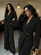 2025 women's suit temperament fashion long-sleeved blazer straight pants up and down two-piece set office wear women - thumbnail 11
