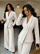 2025 women's suit temperament fashion long-sleeved blazer straight pants up and down two-piece set office wear women - thumbnail 12