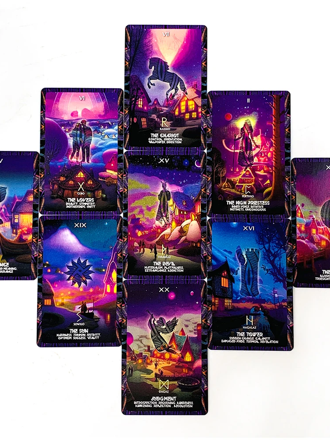 The Nordic Tarot Cards A 22 Cards Deck Family Leisure Game Card Mystical Divination Board Playing Game, New Year Gifts 5