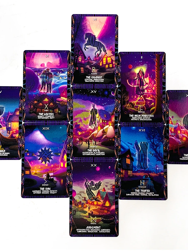 The Nordic Tarot Cards A 22 Cards Deck Family Leisure Game Card Mystical Divination Board Playing Game, New Year Gifts 5