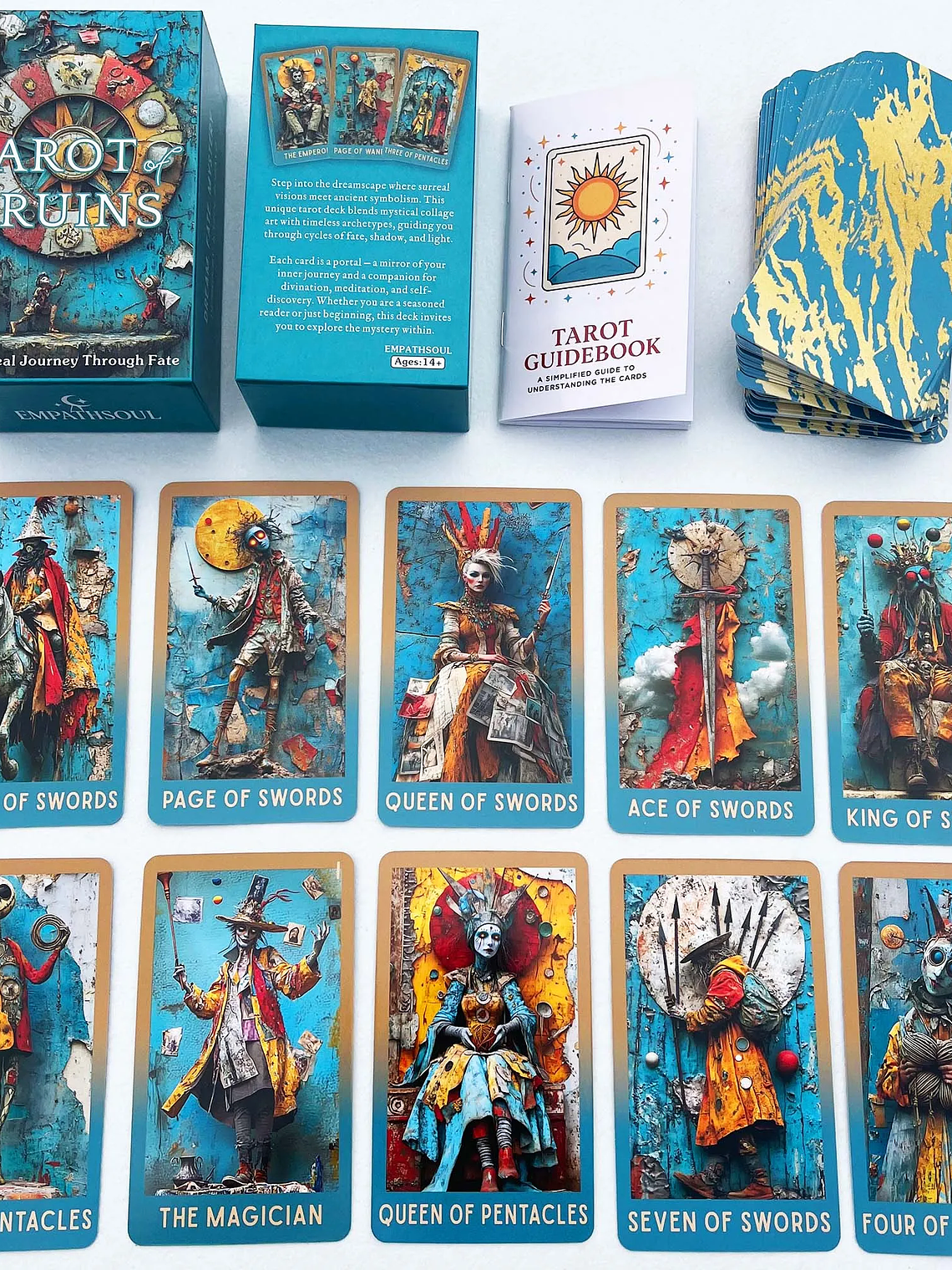 78 Tarot Cards, Ruins Tarot Deck, 13x8 Cm, Dream Destiny Mystery,  Tarot Card Game, Includes Paper Instructions 4