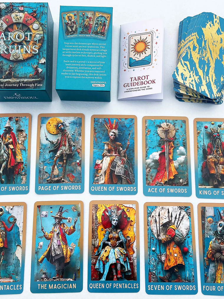 78 Tarot Cards, Ruins Tarot Deck, 13x8 Cm, Dream Destiny Mystery,  Tarot Card Game, Includes Paper Instructions 4
