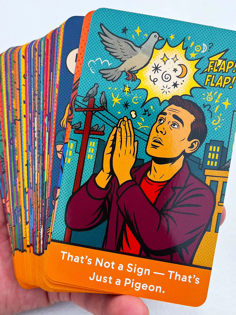 78 Card Deck,  Sassy Spirits Oracle Card Deck， Humorous Divination Cards, Includes Funny Honest Trendy Art Comic Style, 5