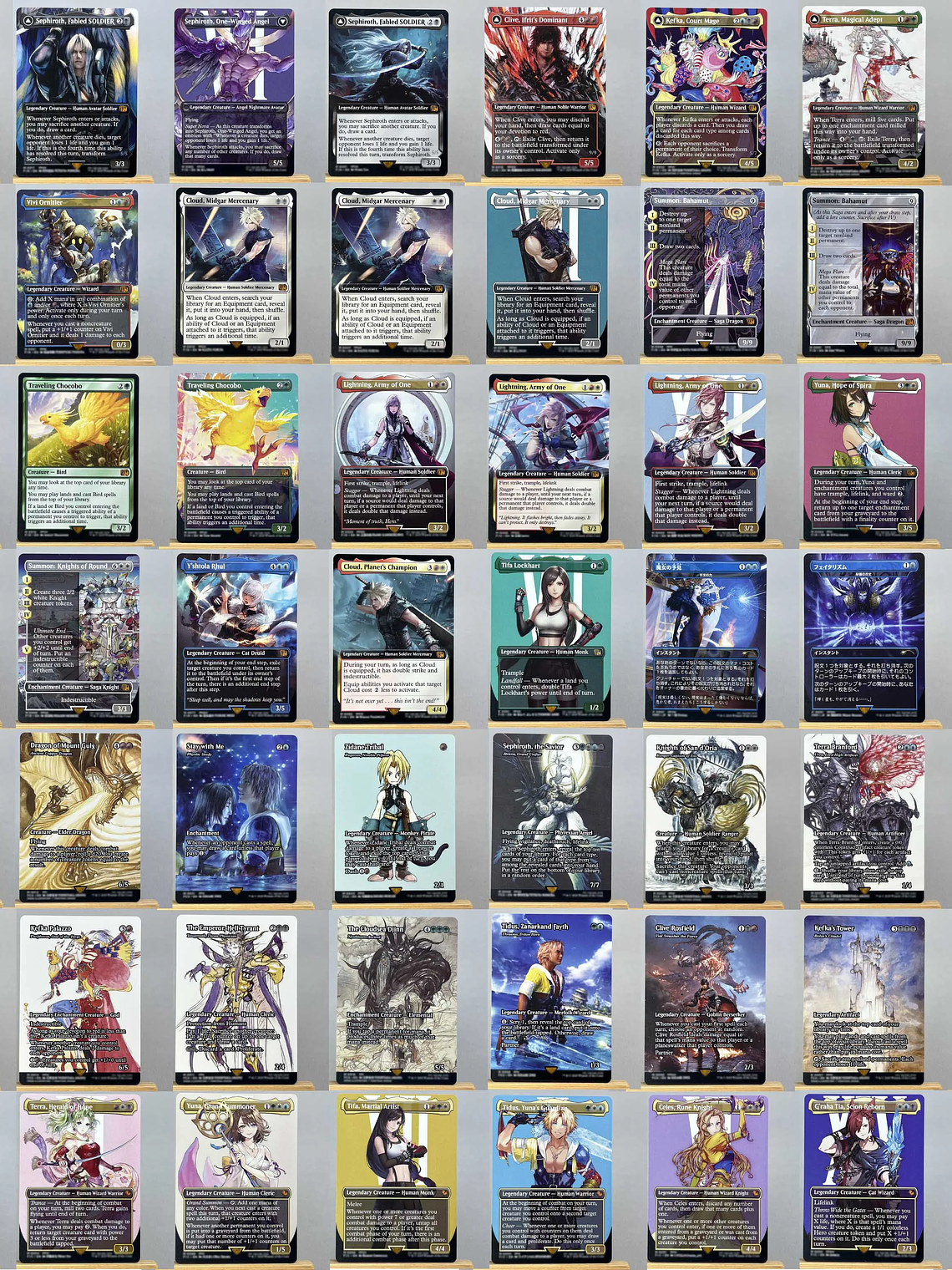 FIN HOLO14-Ⅰ02 Tcg proxy magical cards Sephiroth, Fabled SOLDIER Vivi Ornitier Ultima Traveling Chocobo force of  gathering 13