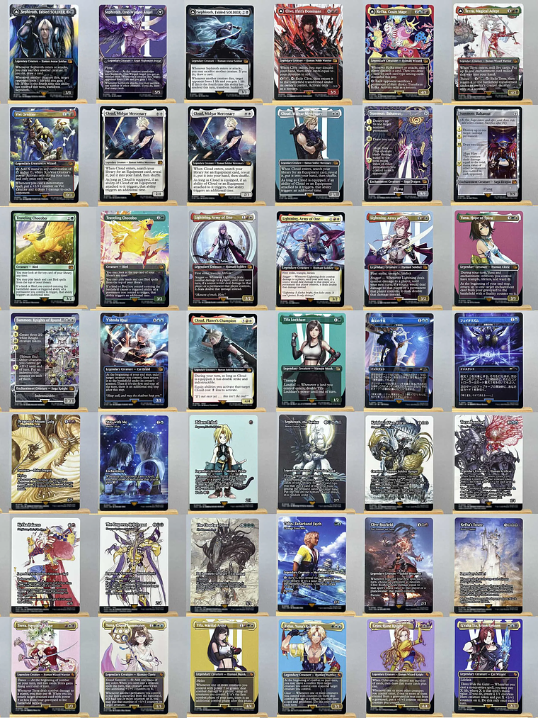 FIN HOLO14-Ⅰ02 Tcg proxy magical cards Sephiroth, Fabled SOLDIER Vivi Ornitier Ultima Traveling Chocobo force of  gathering 13