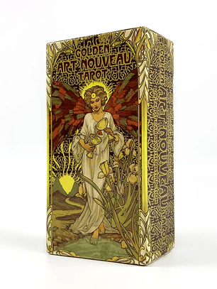 Golden Art Nouveau Tarot Deck 78 Cards Classic Occult Divination Tarot Cards For Beginners,Party Play Games For Family