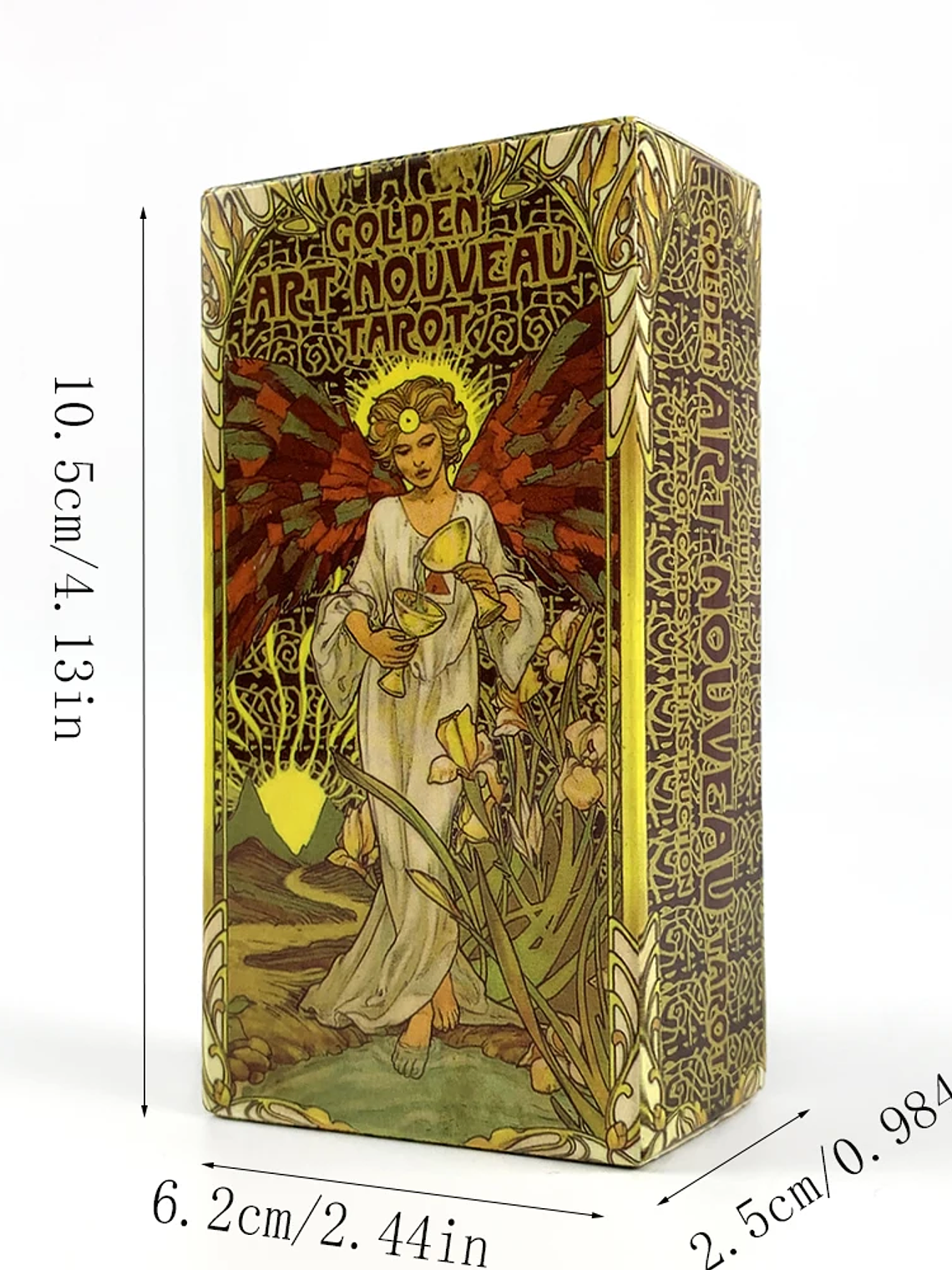 Golden Art Nouveau Tarot Deck 78 Cards Classic Occult Divination Tarot Cards For Beginners,Party Play Games For Family 6