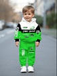 2pcs Boys' Set with racing- themed digital print design, including a long-sleeve hooded sweatshirt and sweatpants. A clothing gift for kids, of comfortable fabric. Suitable for autumn and winter, this - thumbnail 3