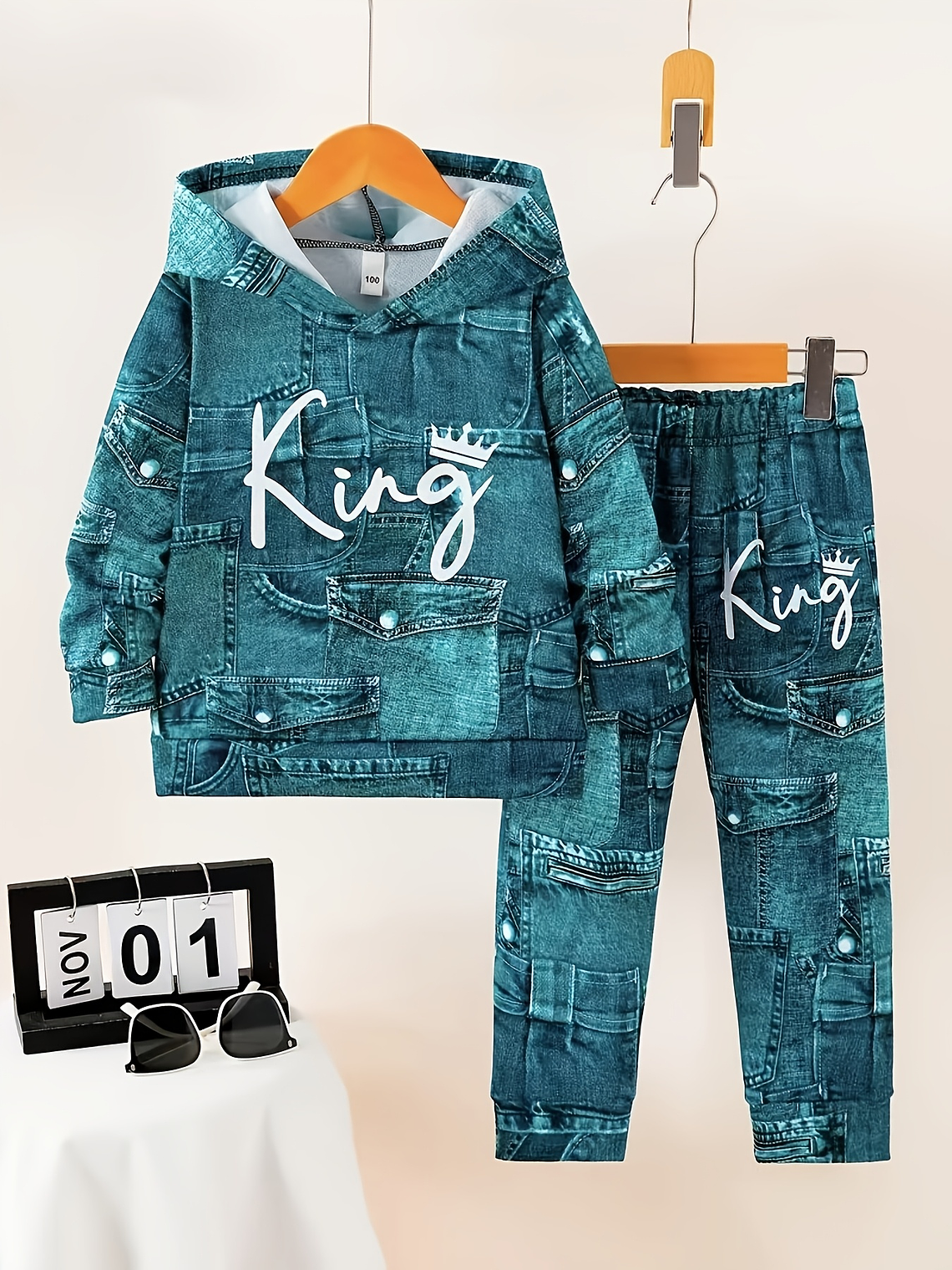 Boys' Hoodie Set - New Arrival, Casual Style with Pockets, Regular Fit, Spring/Fall Collection, Lightweight & Breathable Fabric, Perfect for Outdoor Play, Boy Hoodie, Spring Fall Clothing, Playful Gra 1