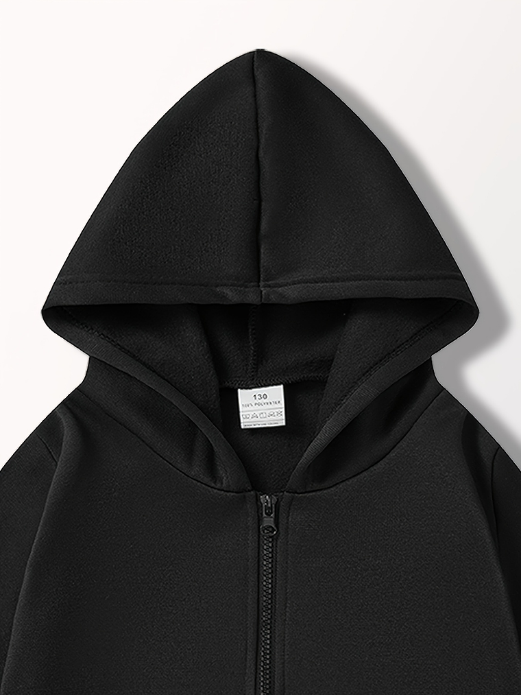 9pcs Boys' Light Fleece-Lined Hooded Cardigan Jackets - Thickened Multi-Color Casual Jogger Coats with Pockets, Regular Fit Long Sleeve Spring/Fall Outerwear for Outdoor 3