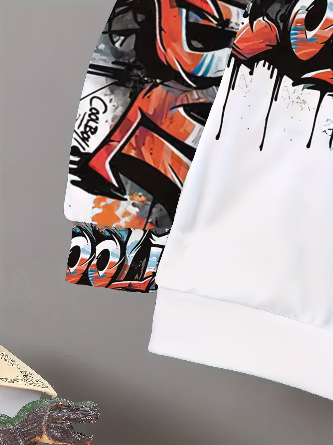 Boys' Autumn Winter Fashion Coolboy Graffiti Print Hoodie + Joggers Two-Piece Set, Perfect for Outdoor 5