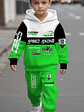 2pcs Boys' Set with racing- themed digital print design, including a long-sleeve hooded sweatshirt and sweatpants. A clothing gift for kids, of comfortable fabric. Suitable for autumn and winter, this - thumbnail 7