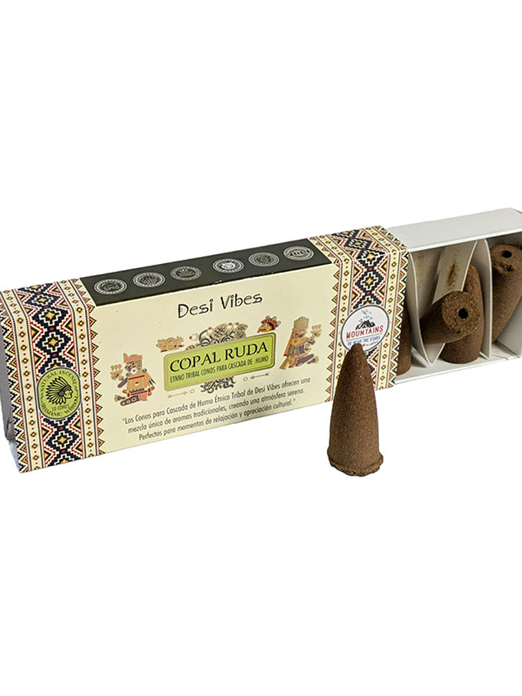 Incienso Cono Cascada Jumbo Copal Ruda - Desi Vibes  1