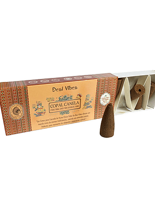 Incienso Cono Cascada Jumbo Copal Canela - Desi Vibes 