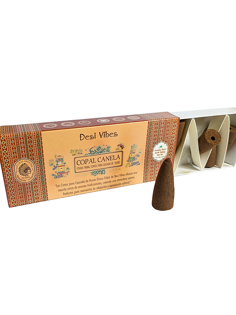 Incienso Cono Cascada Jumbo Copal Canela - Desi Vibes  1