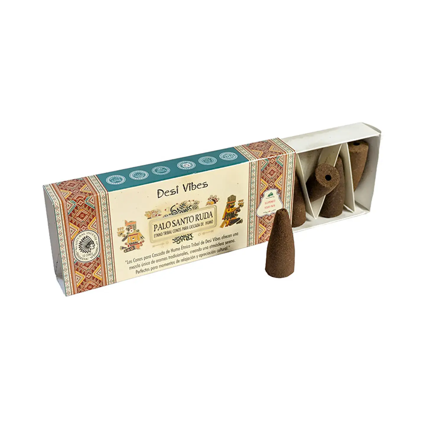 Incienso Cono Cascada Jumbo Palo Santo Ruda - Desi Vibes  1