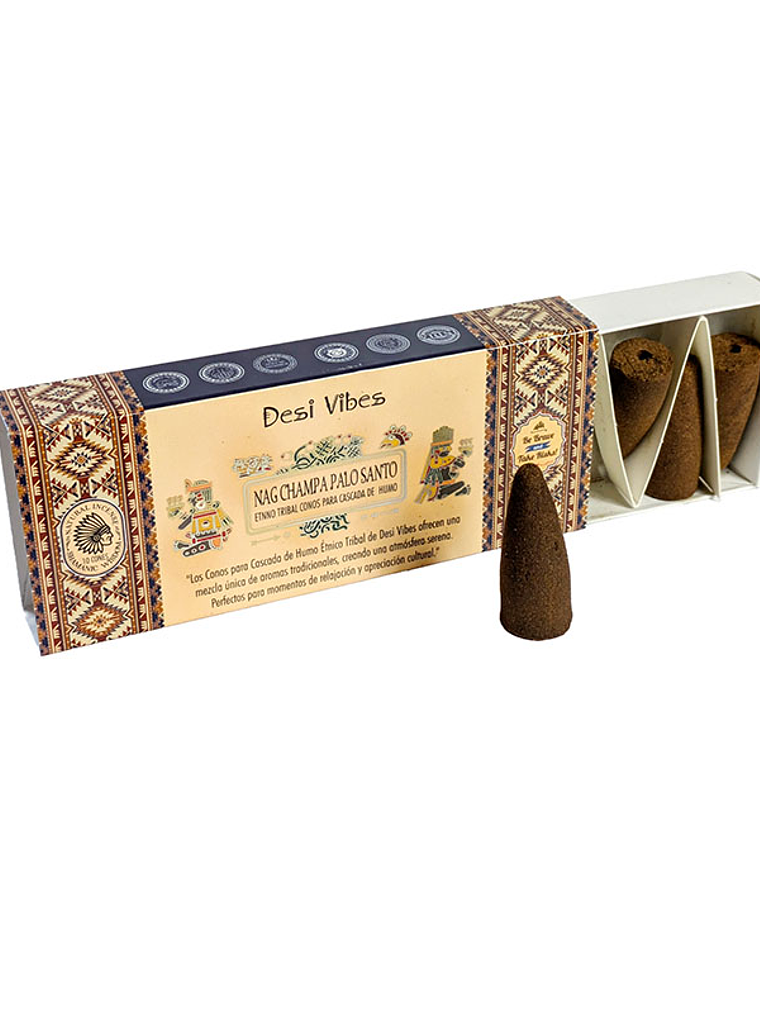 Incienso Cono Cascada Jumbo Nag Champa Palo Santo - Desi Vibes  1
